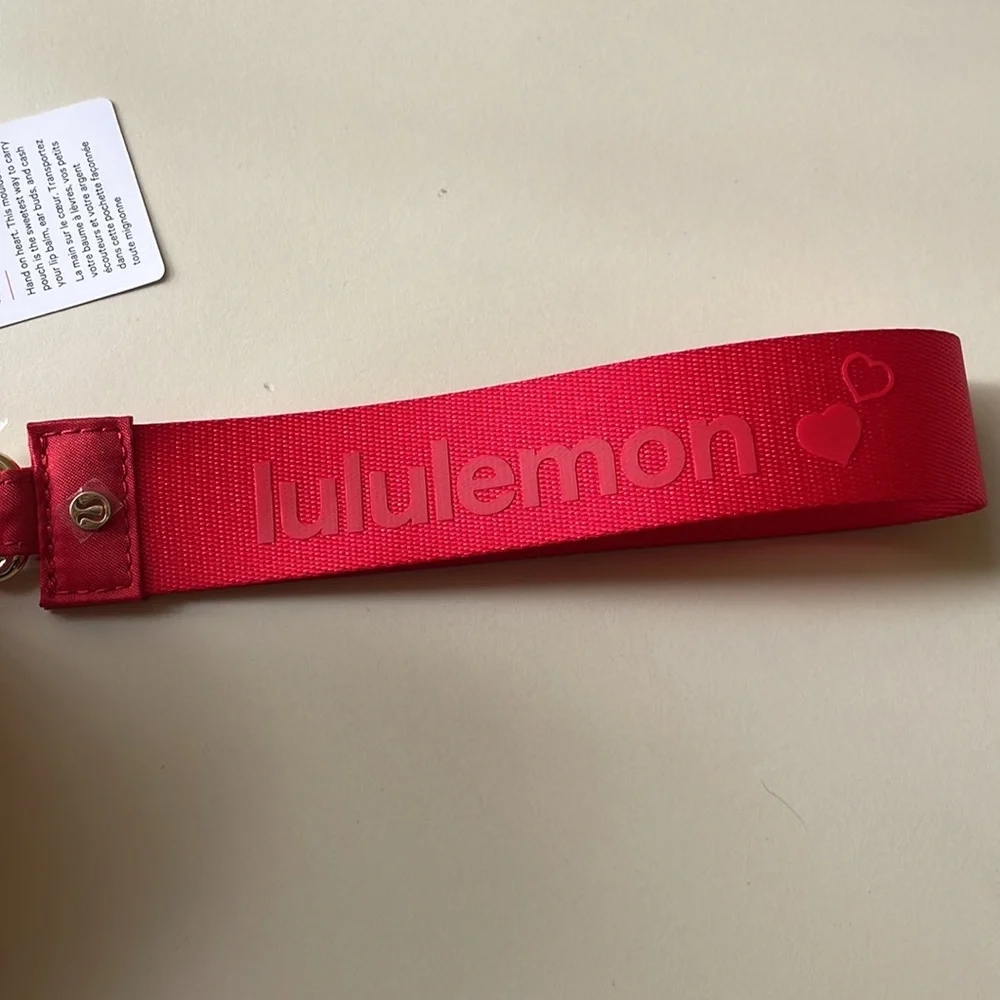 lululemon Red Heart Shaped Wristlet Keychain - Picture 3 of 8
